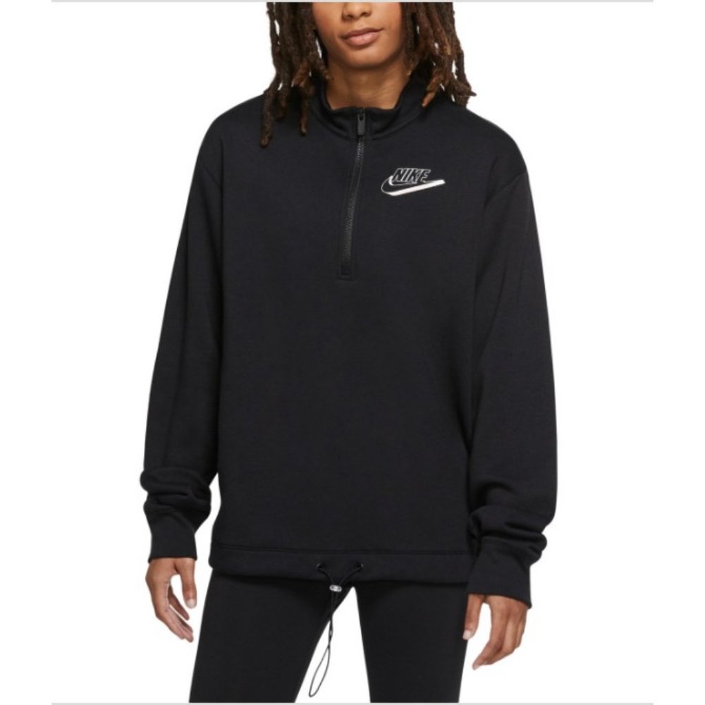 NWT Nike Women's Small Easy 1/2 Zip Fleece Pullover Sweatshirt Oversized $65
